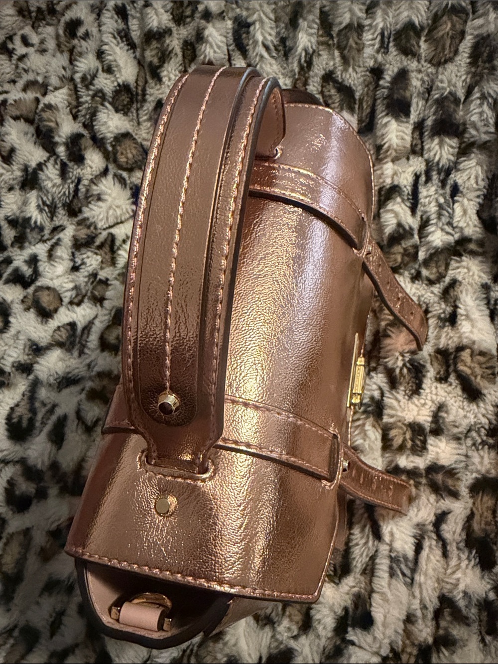 Michael Kors Metallic Rose Manhatten Satchel with Matching Card Case - Picture 7 of 15